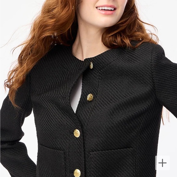NWT J. Crew Factory Tweed Lady Jacket in Black, size 00 - Picture 5 of 7